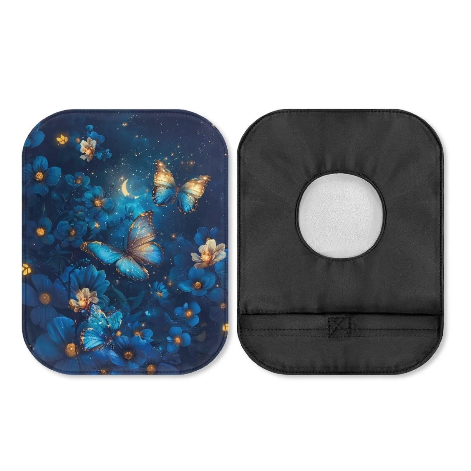 Rnyleeg Colostomy Bag Cover for Women Blue Butterfly Flower Pattern Ostomy Bag Covers with Closure for Ileostomy Stoma Care Colostomy Supplies for Daily Life