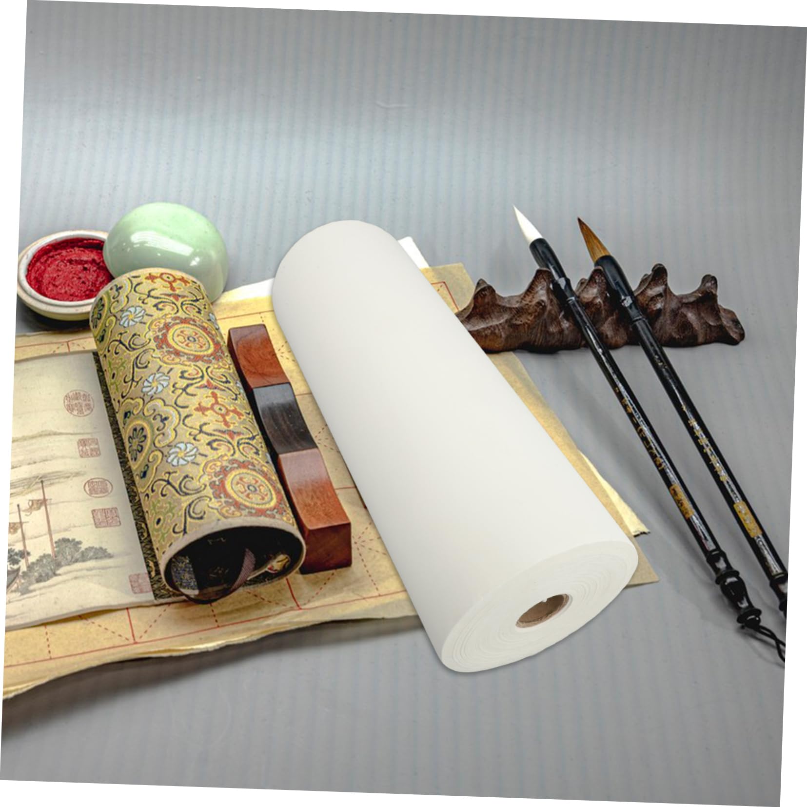 VILLCASE Papier de Riz Épais en Rouleau Blanc pour Calligraphie et Peinture