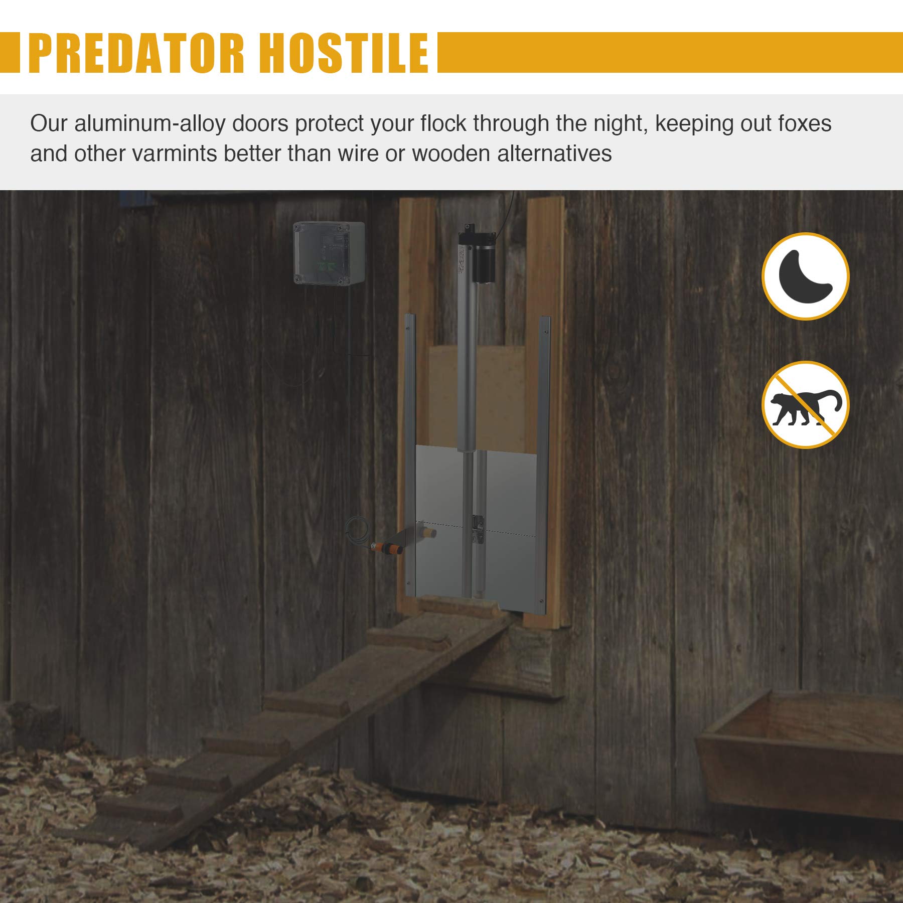 COZ Automatic Chicken Coop Door, Auto Chicken Door with Timer