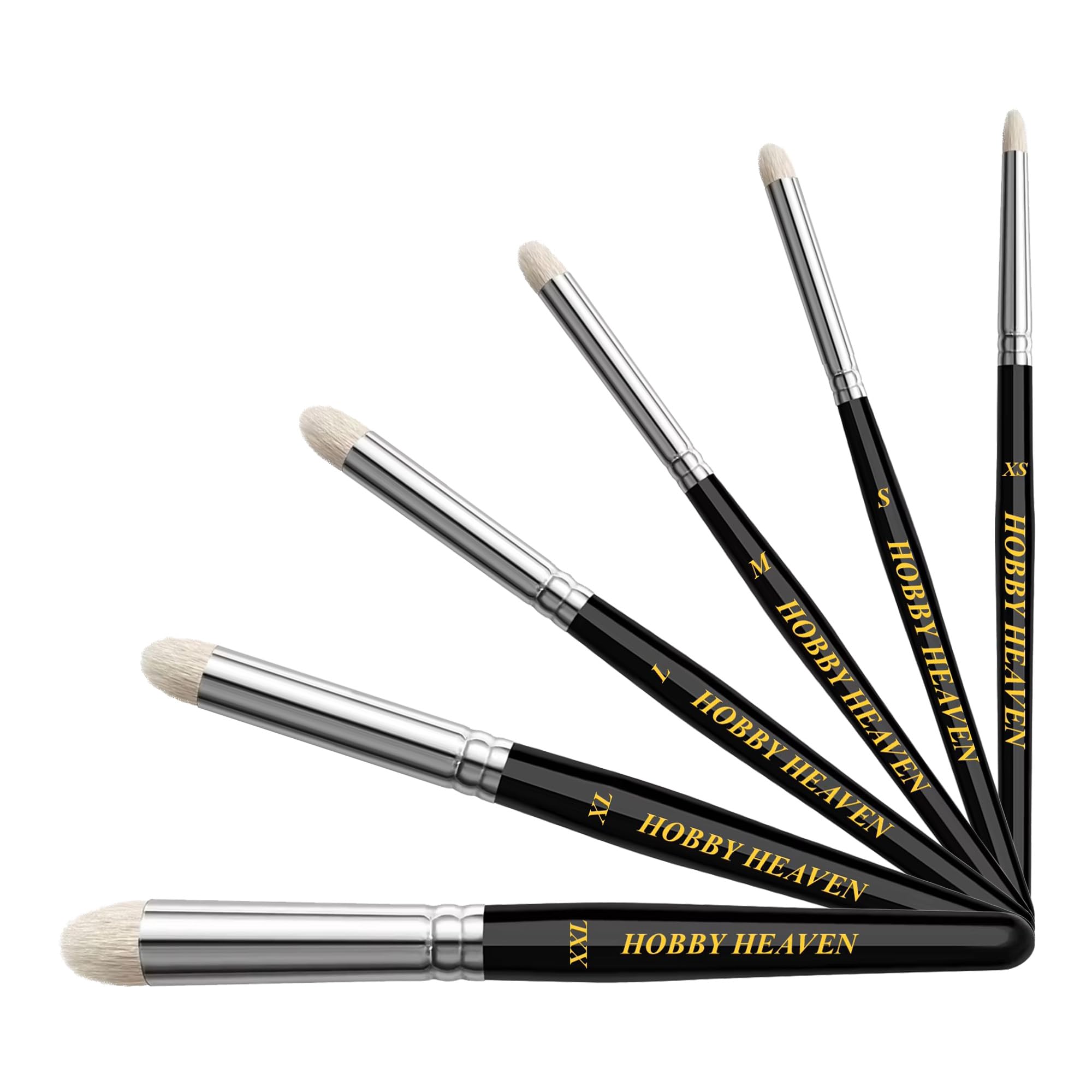 Hobby Heaven 6-Piece Dry Brush Set XS–XXL | Miniature & Model Painting Brushes