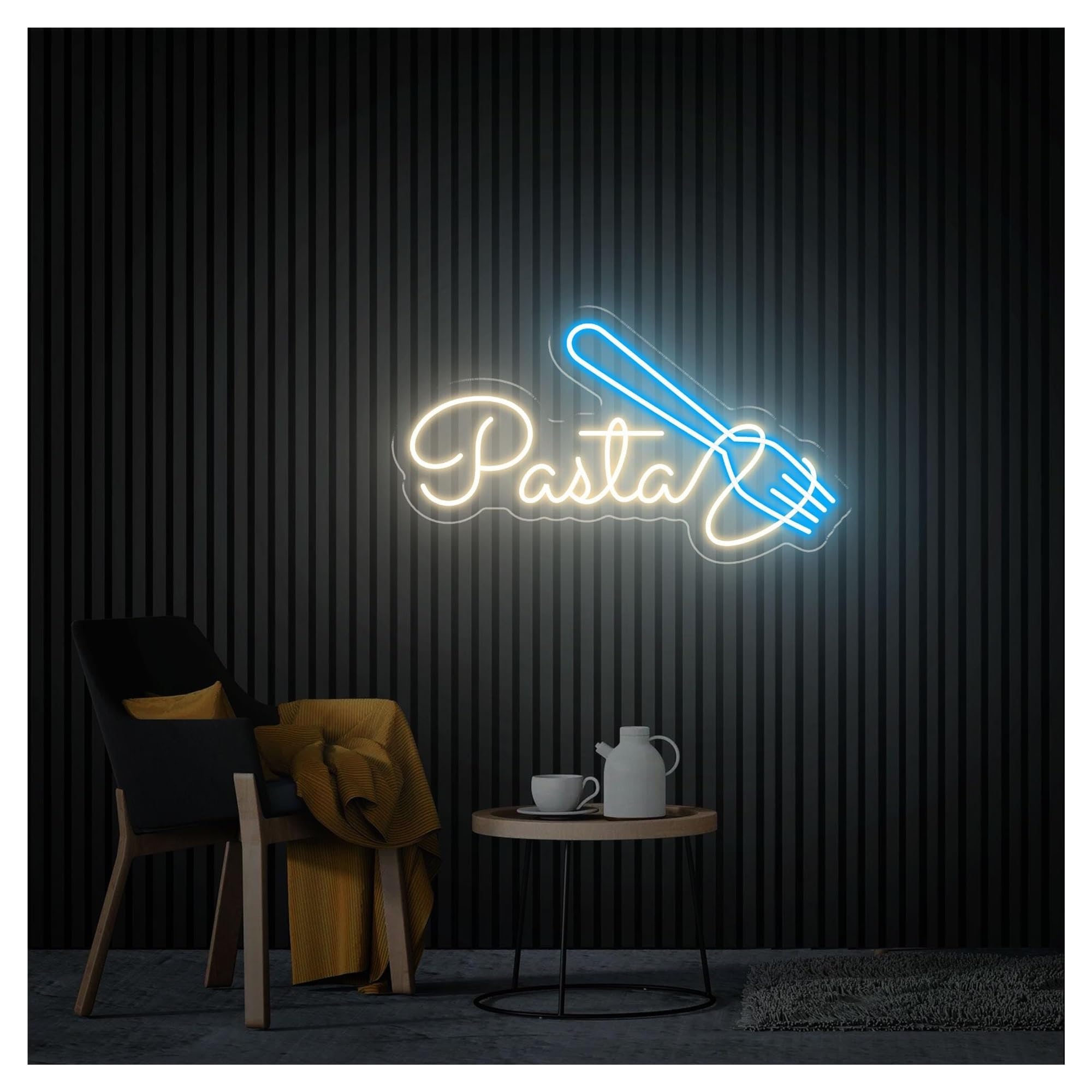 RONGCH Hanging Art Signs Pasta Neon Sign,Suitable for Italian Food Shop Kitchen Decor with Dimmable 28cmx50cm(G)