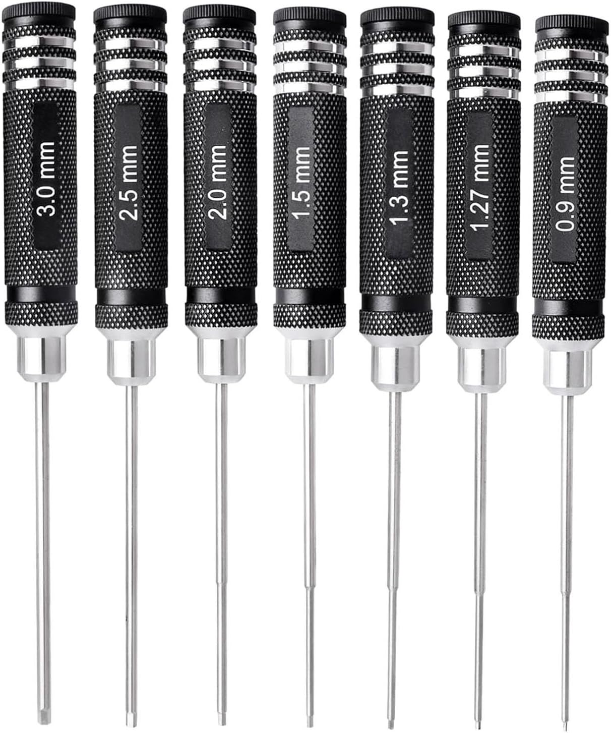 RC Hex Screwdriver Set 0.9mm 1.27mm 1.3mm 1.5mm 2.0mm 2.5mm 3.0mm 7pcs Hex Driver Allen Wrench for FPV Drone Helicopter RC Car Boat
