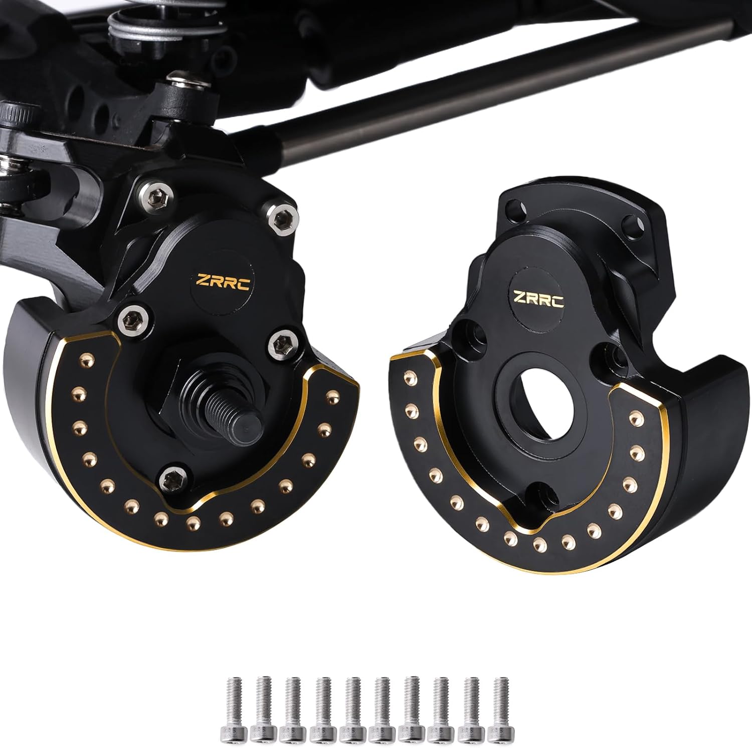 204g Brass Front RC Portal Cover Weights for VP F10 Portal Axle Vanquish VRD & VS4-10 Phoenix LCG 1/10 RC Crawler, CNC Machined Brass Front Portal Knuckle Caps Lower COG Upgrade