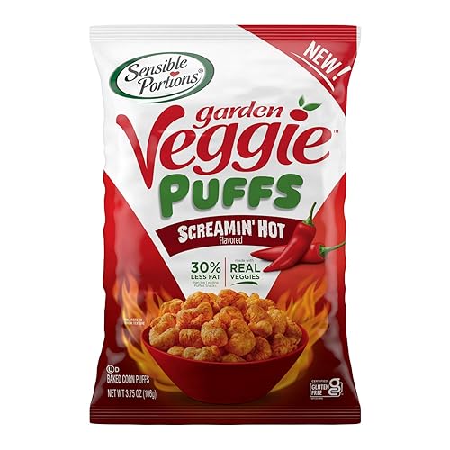 Sensible Portions Garden Veggie Puffs, Screamin' Hot, 3.75 oz