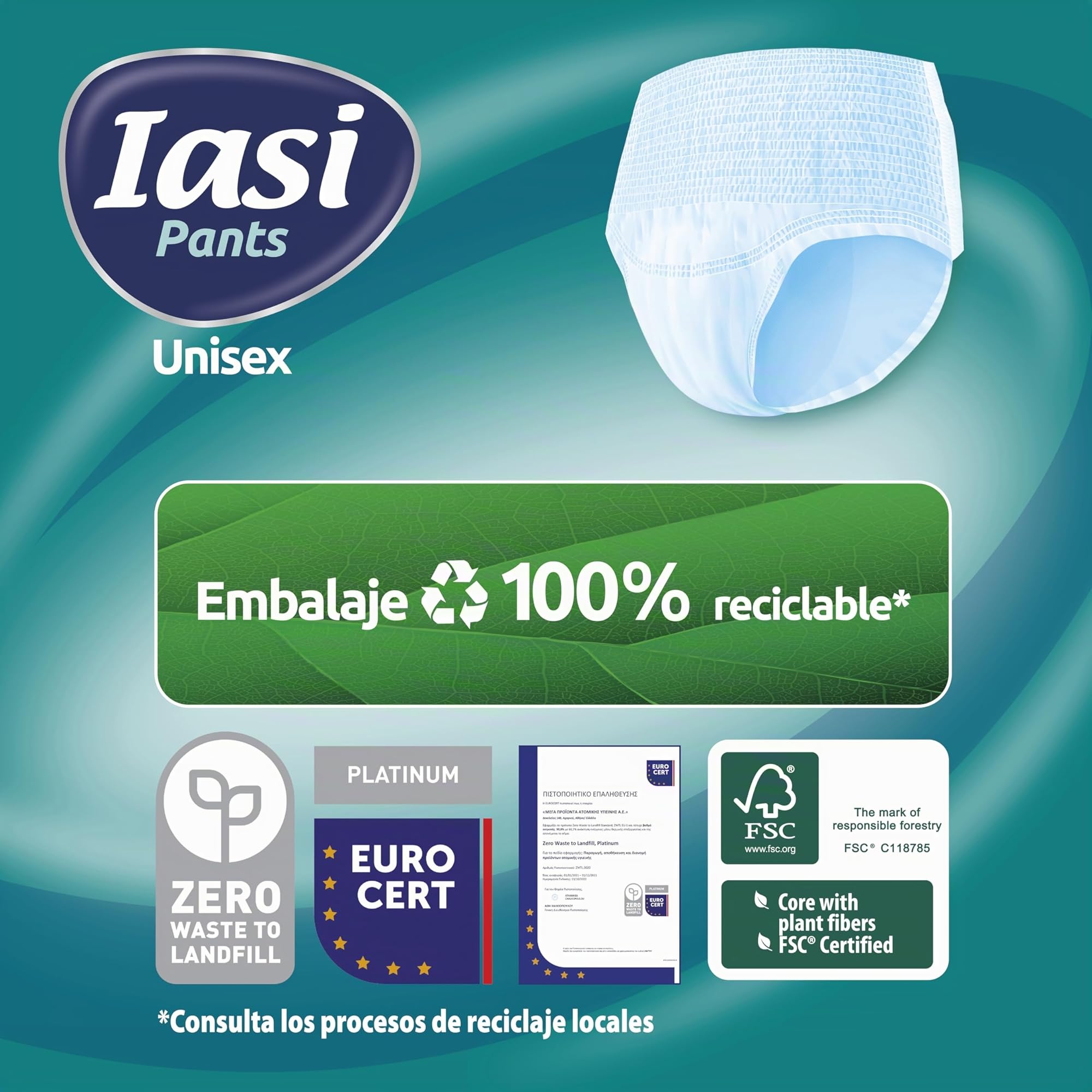 IASI Pants UNISEX Alta Protección, 10 Bragas Absorbentes Desechables, Absorción EXTRA, Talla XXL, 10 Unidades
