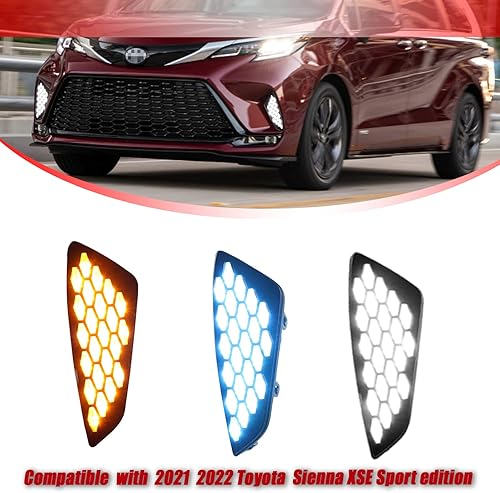 Miniatura 3 de Switchback - Lámpara LED de marcha secuencial antiniebla frontal blanca, ámbarazul, luz intermitente, compatible con accesorios Toyota Sienna 2021