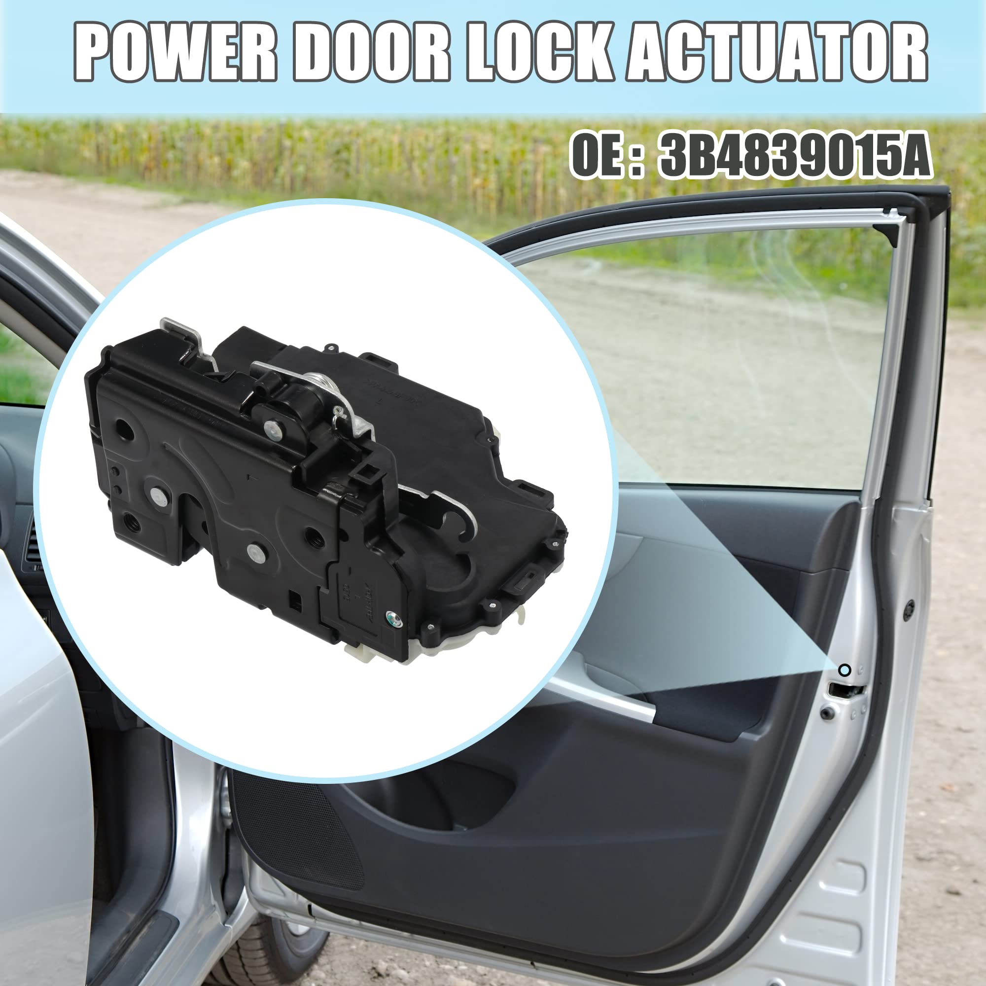 X AUTOHAUX Door Lock Latch Actuator Rear Left Hand for Volkswagen Beetle Golf GTI Passat Rabbit 6 PIN NO.3B4839015A
