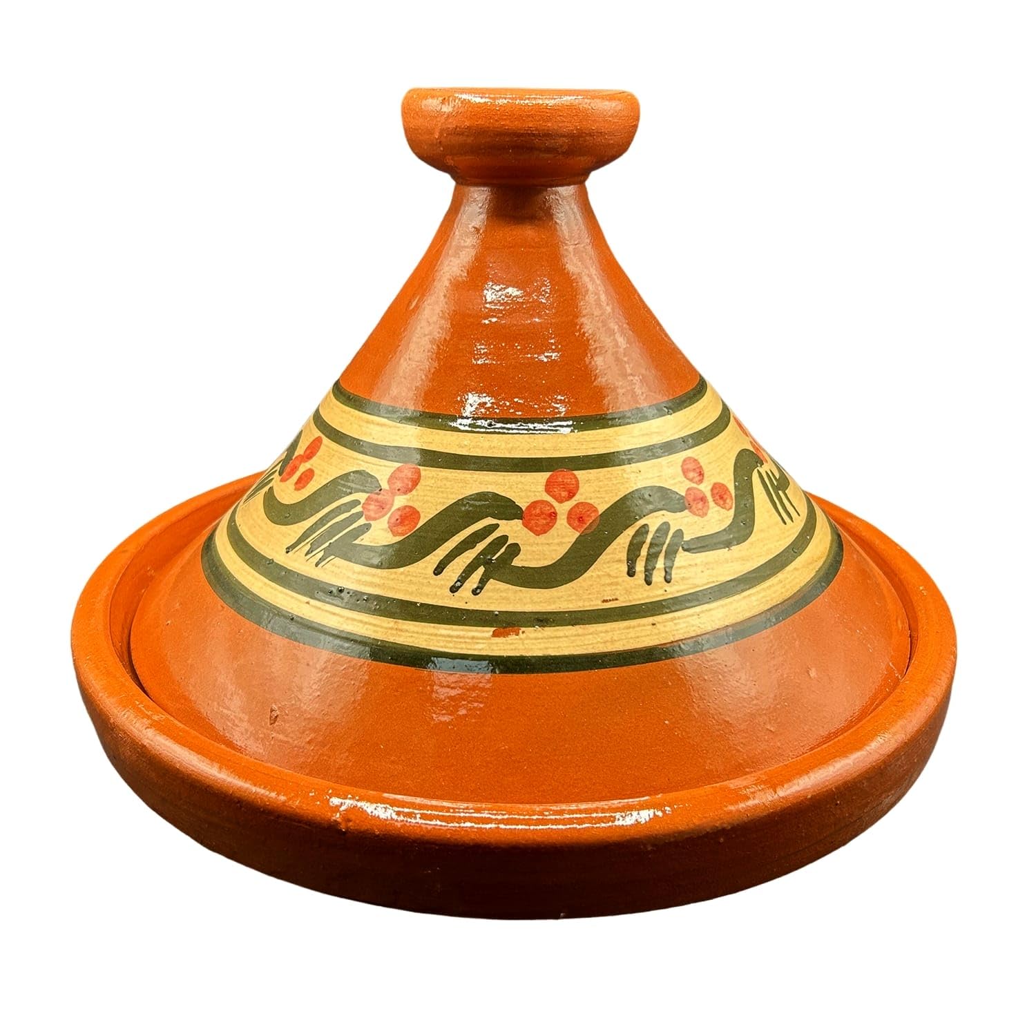 Tajine XL 35 cm in Terracotta Dipinta a Mano – Pentola Tradizionale Marocchina/Tunisina + Ebook Gratuito 3107251001