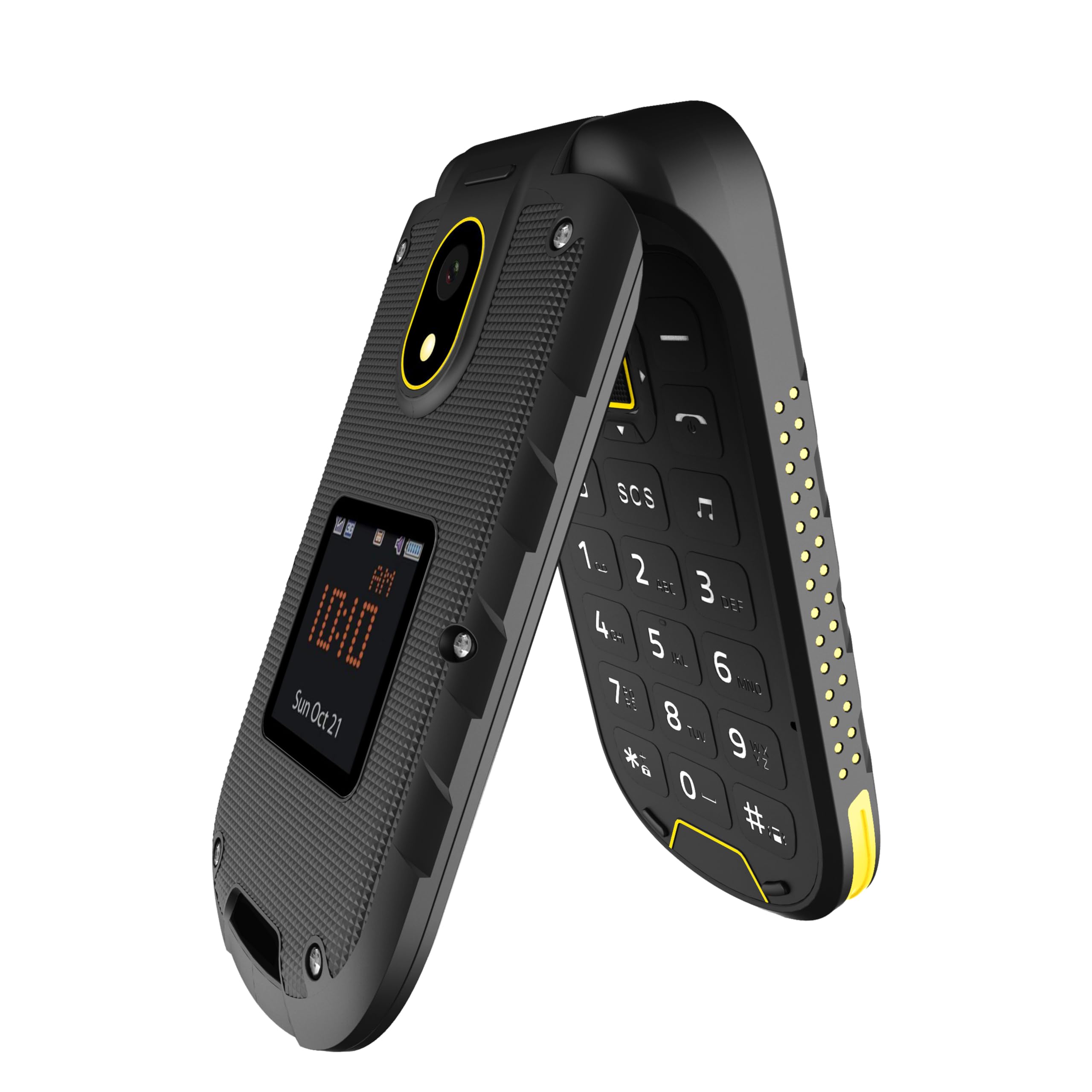 robusto telefono flip HAMMER Bow LTE 4G senza contratto impermeabile antipolvere IP68 robusto con grande batteria da 1200mah
