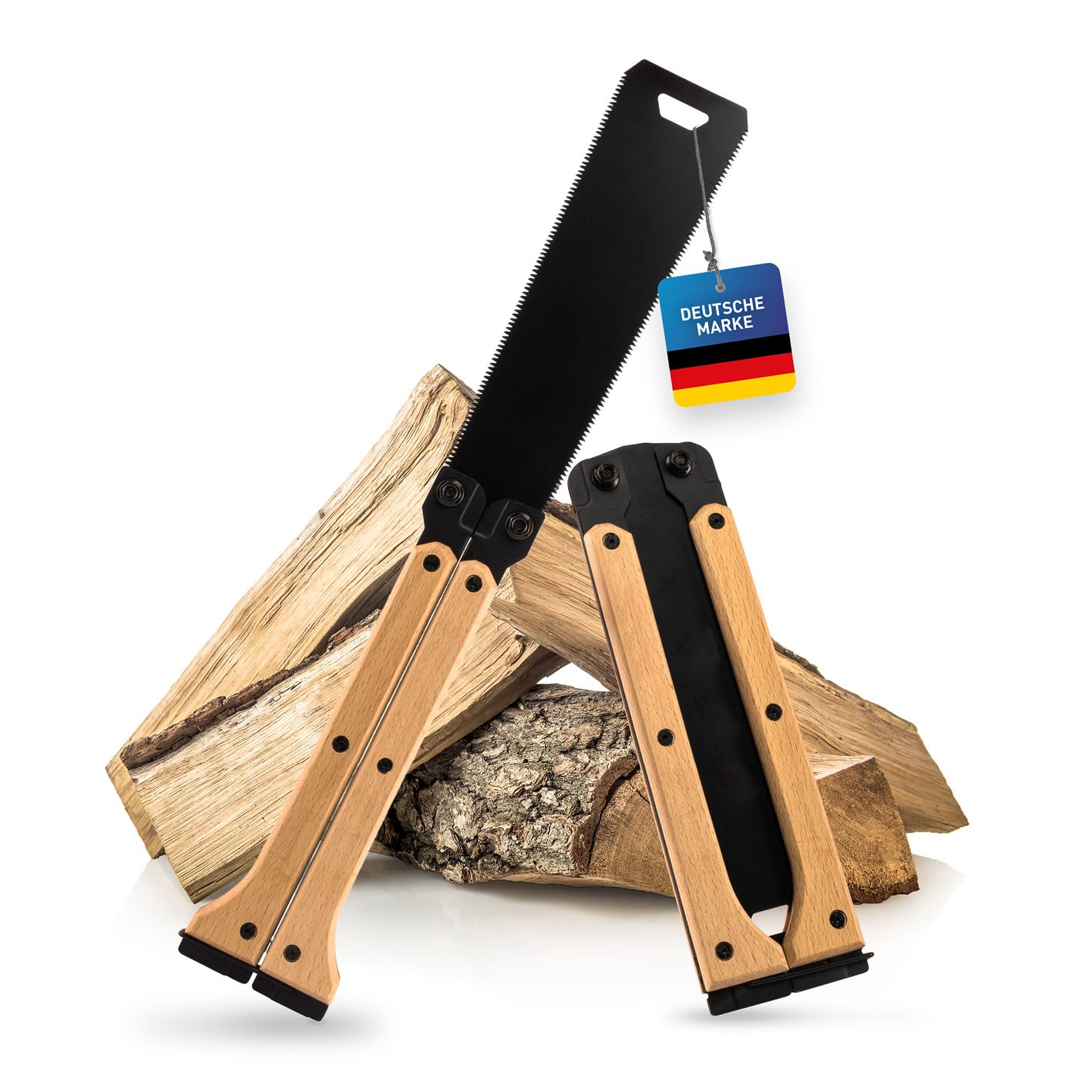 HARDTWERK Japanese Saw Kongo - Two Cutting Sides & SK5 Steel Blade - Ideal as a Saw for Precise Woodworking & Outdoor Use | Pruning Saw is Foldable Ideal for Cross and Longitudinal Cuts with Pull