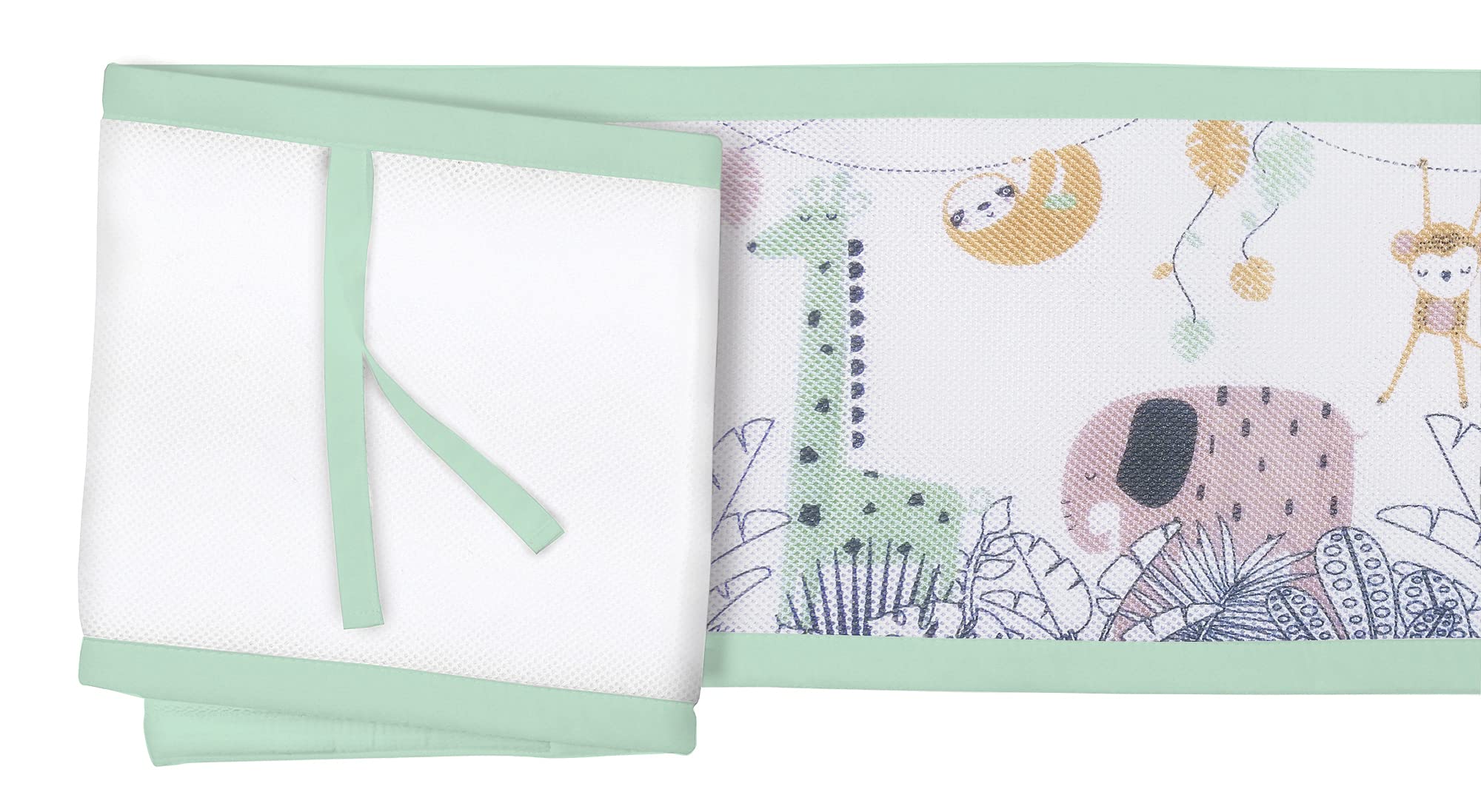 BreathableBaby, Doublure Classique en Maille Respirante de 3 mm pour berceaux avec Matelas de 120 x 60 cm ou 140 x 70 cm, forêt Tropicale, Couvre 2 côtés, Alternative Non rembourrée à Une Couche,