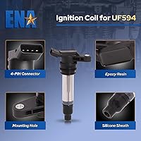 Vista 2 de ENA Juego de 6 bobinas de encendido compatibles con Volvo Land Rover LR2 S60 S80 V70 XC60 XC70 L6 3.0L 3.2L Turbo Reemplazo para 306842450 LR002954