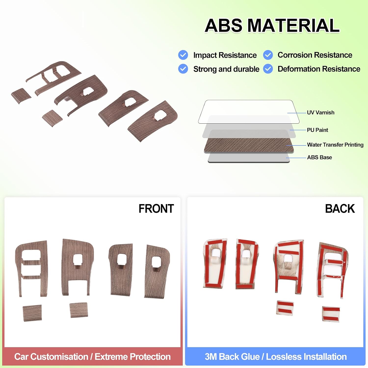 Window Lift Button Switch Panel Trim Cover Frame for Tesla Model 3 2017-2020, Door Glass Lifter Switch Panel Cover Trim for Tesla Model Y 2020-2021 Door Window Control Switch Panel Bezel Frame ABS