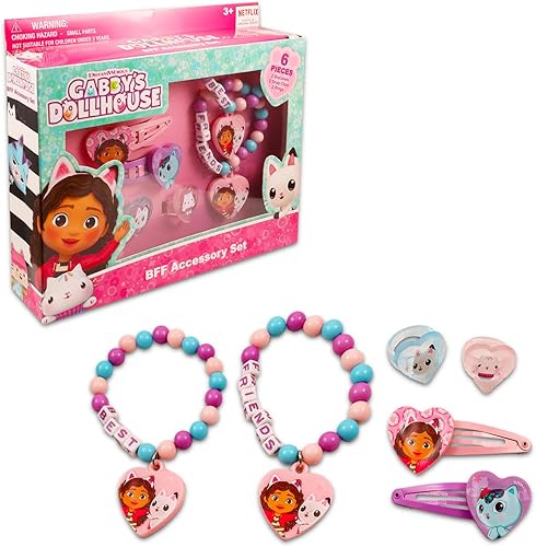 Miniatura 2 de Gabby's Dollhouse - Juego de accesorios de vestir con pulseras, pinzas para el cabello, calcomanías, tatuajes y más  Accesorios de casa de muñecas