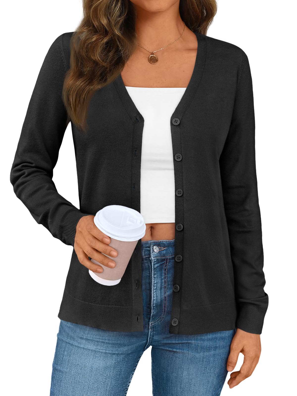 LILLUSORY Cardigan Sweaters for Women 2026 Trendy Summer Button Down Shirts Lightweight Sweater Knit Jackets Outfits