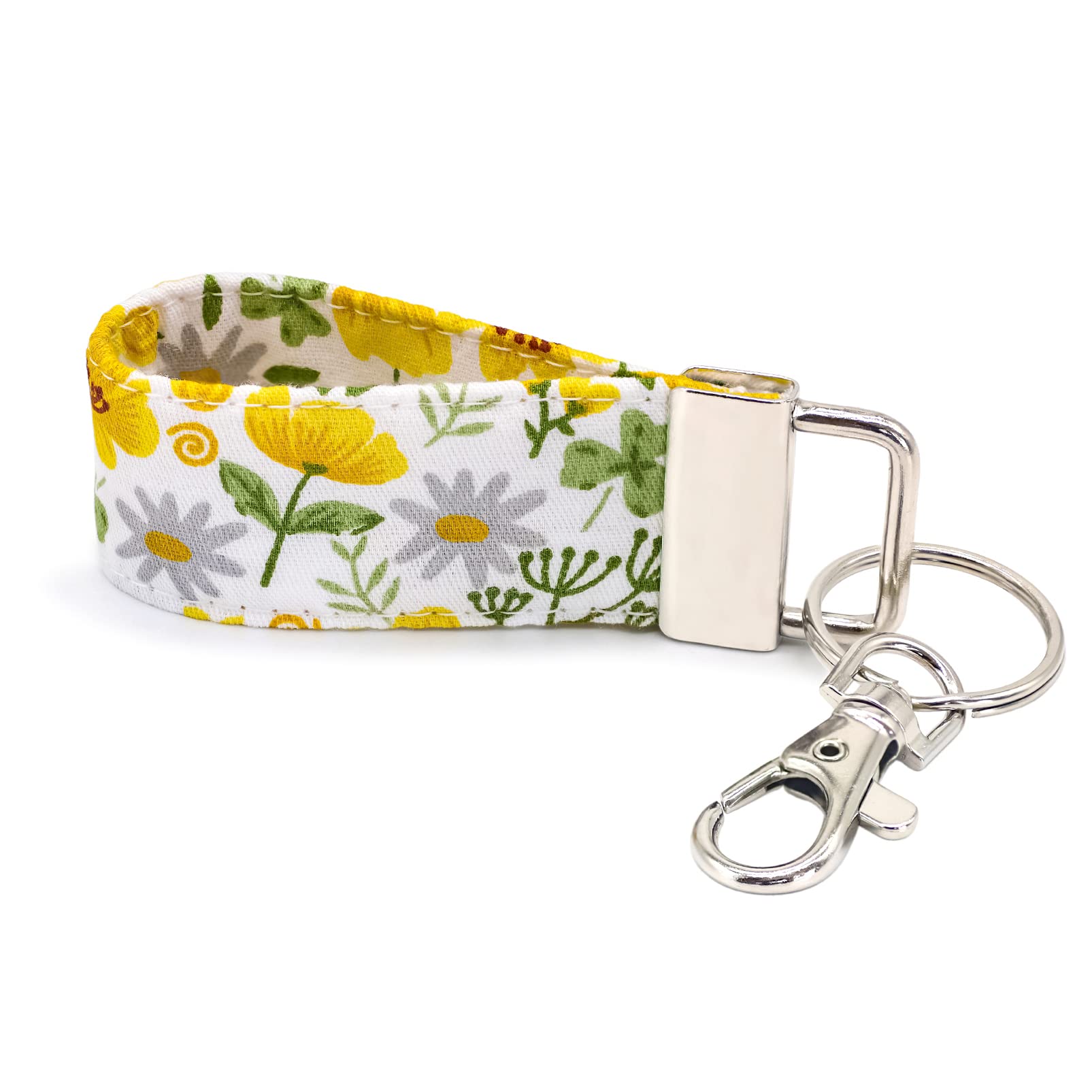 Finger Keychain Holder for Women - Small Key Chain, Cute Fabric Mini Lanyard for Keys
