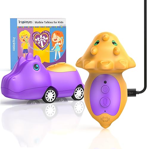 Miniatura 9 de Inspireyes Walkie Talkies para niños recargables, 48 horas de tiempo de trabajo, radio de 2 vías de largo alcance, juegos de campamento al aire