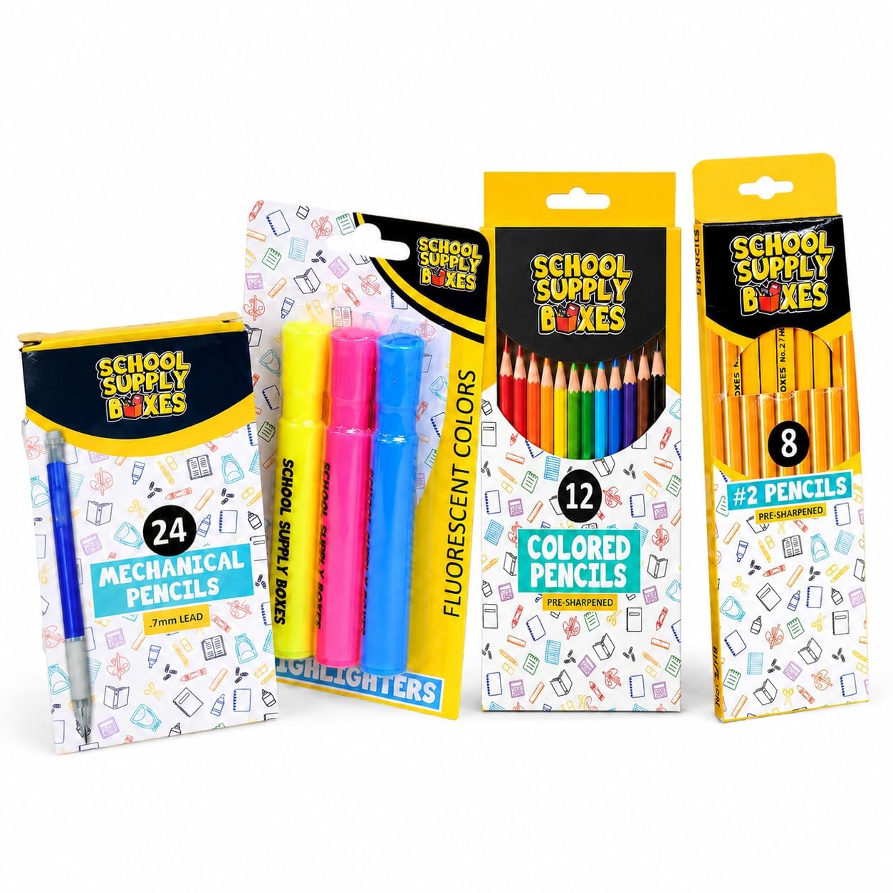 Ensemble ultime pour l'école secondaire et universitaire | 1 boîte – 93 pièces par boîte | School Supply Boxes – Essentiels pour la rentrée scolaire | Comprend des cahiers, des intercalaires, des