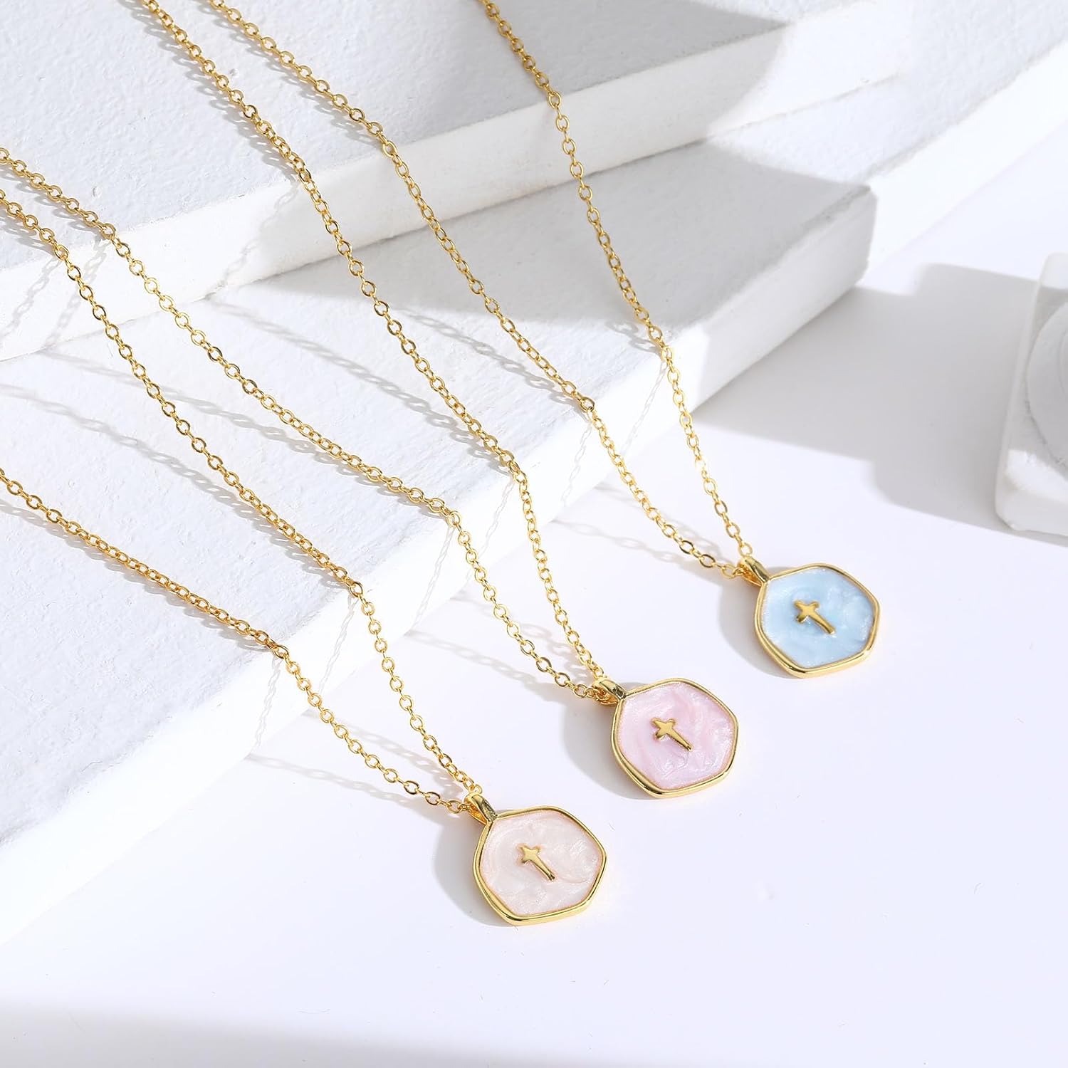 Small Cross Necklace for Women, Dainty 14K Gold Plated Cross Pendant Necklace, Everyday Simple Cross Charm Choker Minimalist Religious Jewelry Cute Trendy Gifts - Image 5