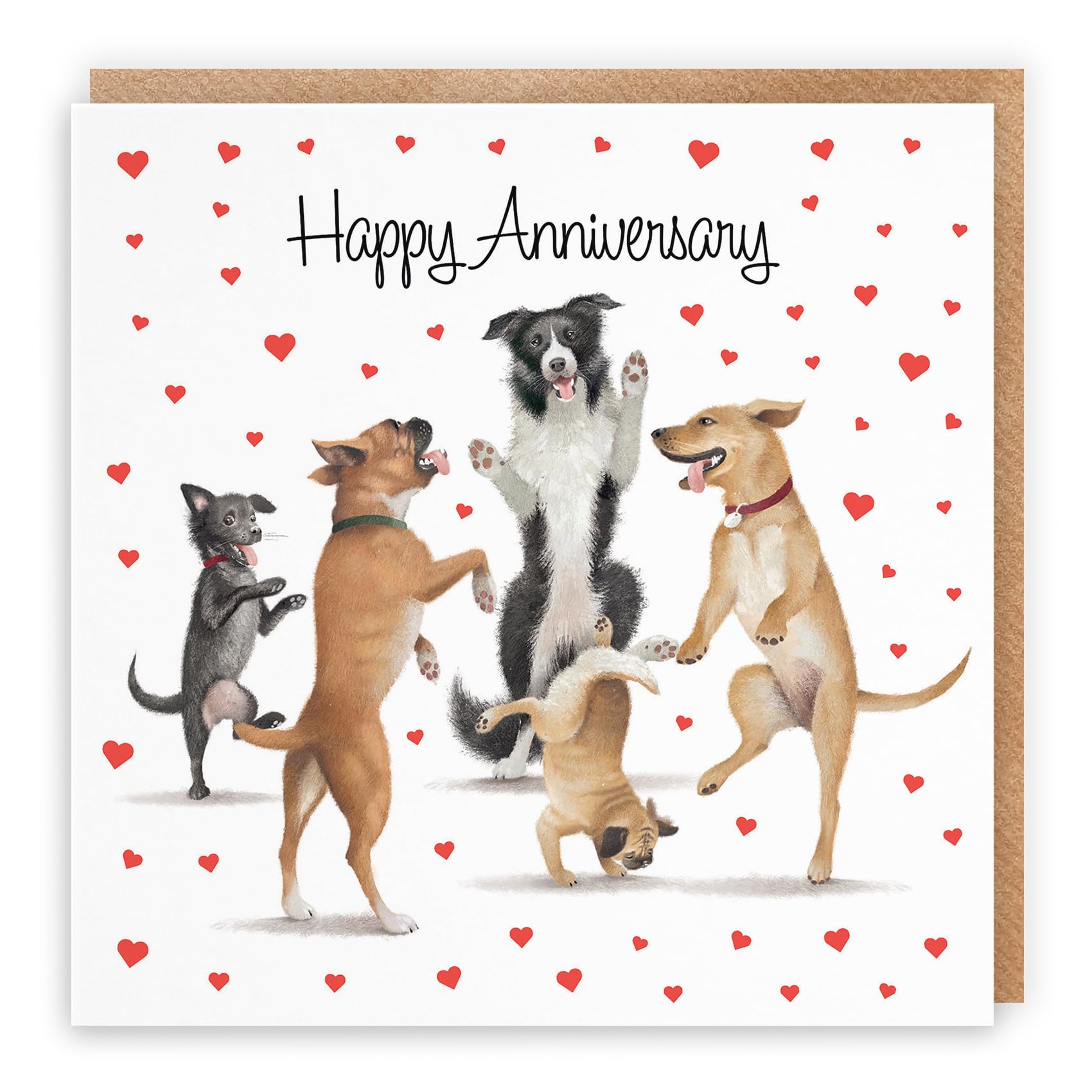 Hunts England, Large Anniversary Card for Couples Him Or Her, Dancing Dogs, Anniversary Card for Couple Wife, Husband