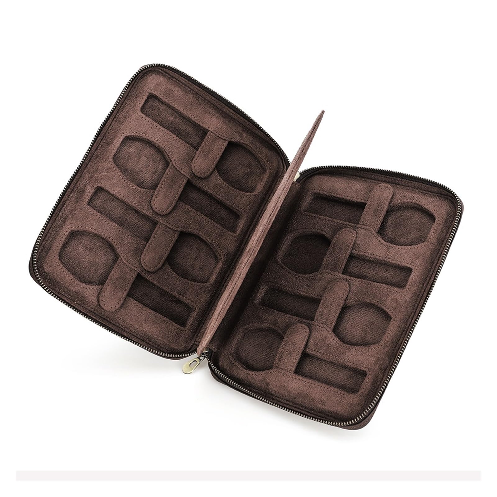 KLdcfhDR 1pcs Vintage Leather Multi-Slot Watch Travel Pouch