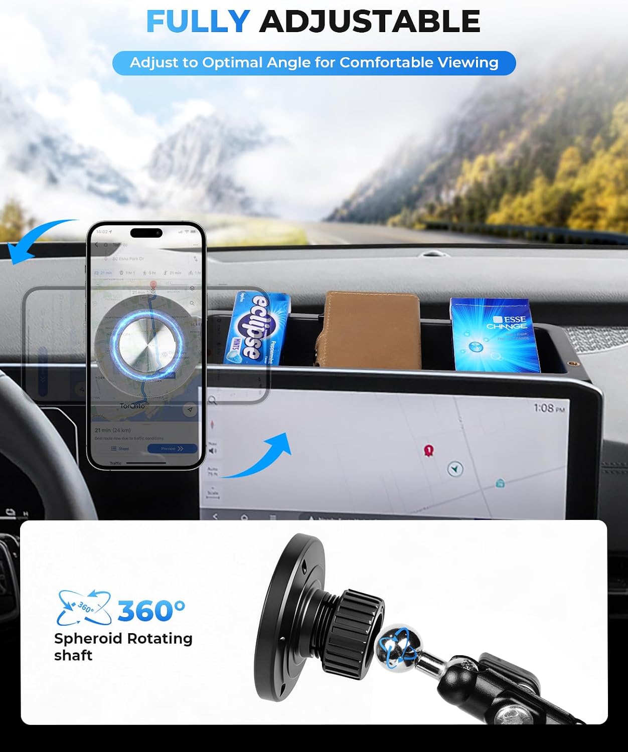 Autorder Magnetic Phone Mount for 2022-2024 Kia Carnival Accessories image 3