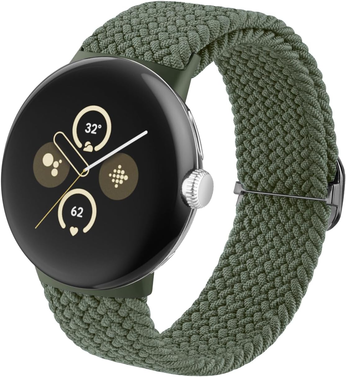 BlackPro Nylon Bands Compatible with Google Pixel Watch Bands/Google Pixel Watch 2/Pixel Watch 4/3 41mm Band for Women Men, Adjustable Stretchy Braided Straps with Upgraded Connector for Pixel Watch Bands