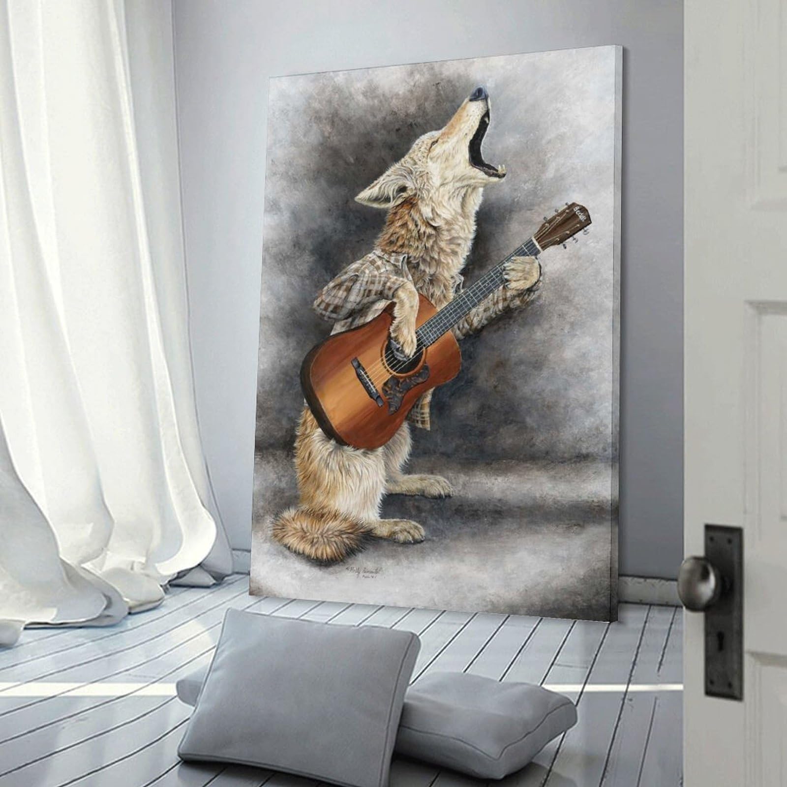 Junmoney Song of The Coyote Canvas Wall Decor, 24x36inch(60x90cm), for Home Walls, Creative Rooms Or Shared Spaces, Stylish Home Artwork for Focal Walls