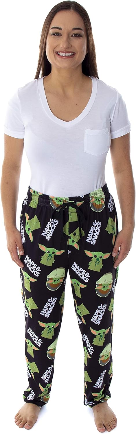 Star Wars Men's The Mandalorian Baby Yoda Snacks And Naps Loungewear Pajama Pants - Image 5