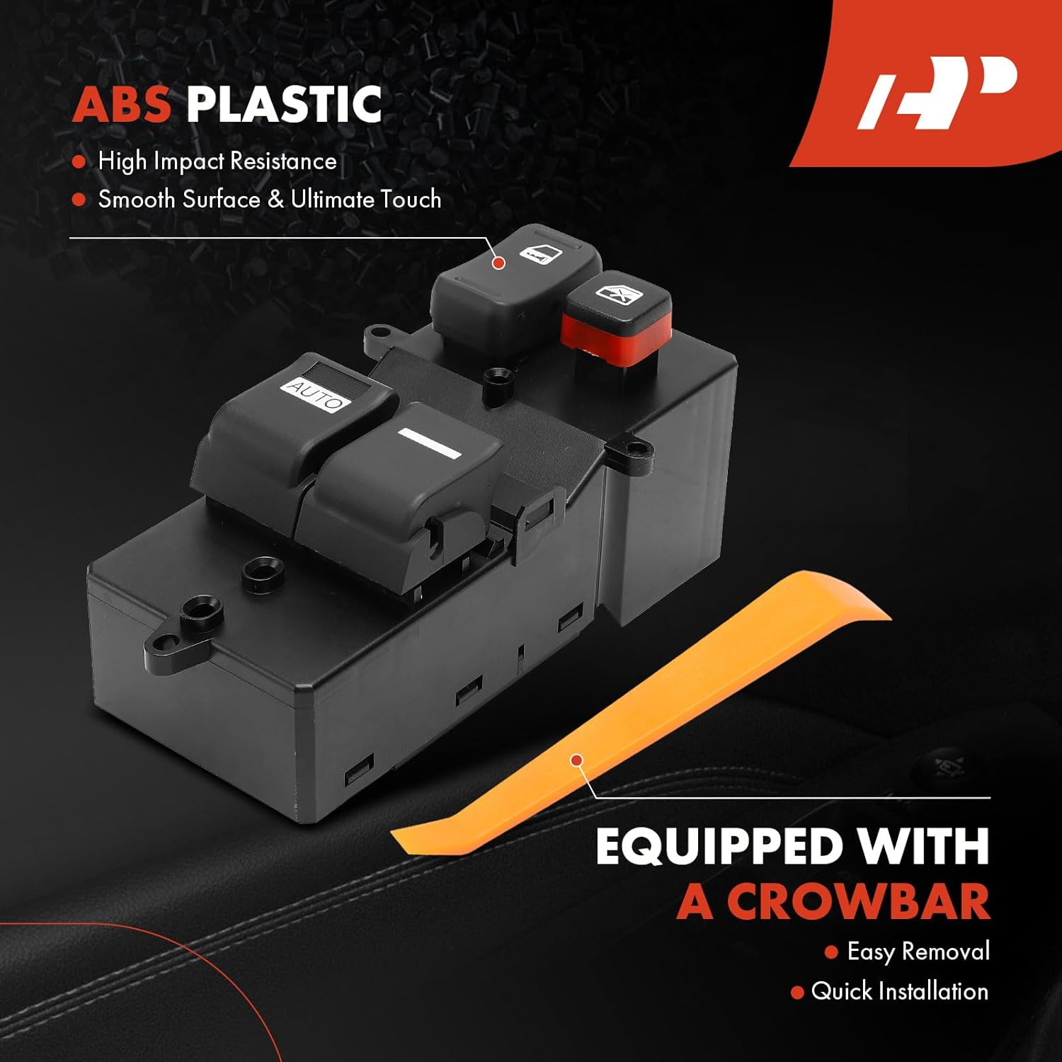 A-Premium Front Driver Side Master Power Window Switch Compatible with Honda Accord 2005 2006 2007 Coupe, Fit LX Submodel Only, Replace# 35750SDNA03, 35750SDNA04