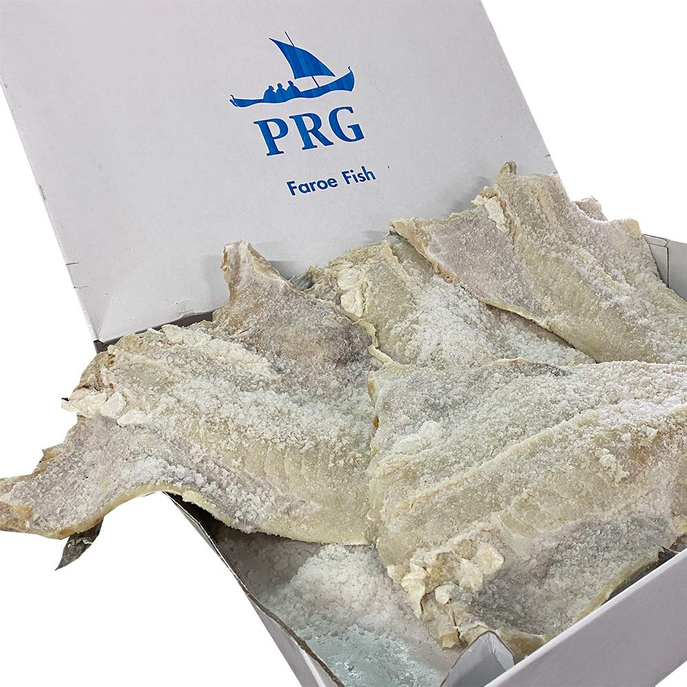 Baccalà Salinato a Tranci | Prg Faroe Fish | Pesce Pescato con Ami e Palangari Fondali Isole Faroe | 2kg Vaschetta Salvafreschezza Termosaldata Sottovuoto | Altissima Qualità Artigianale