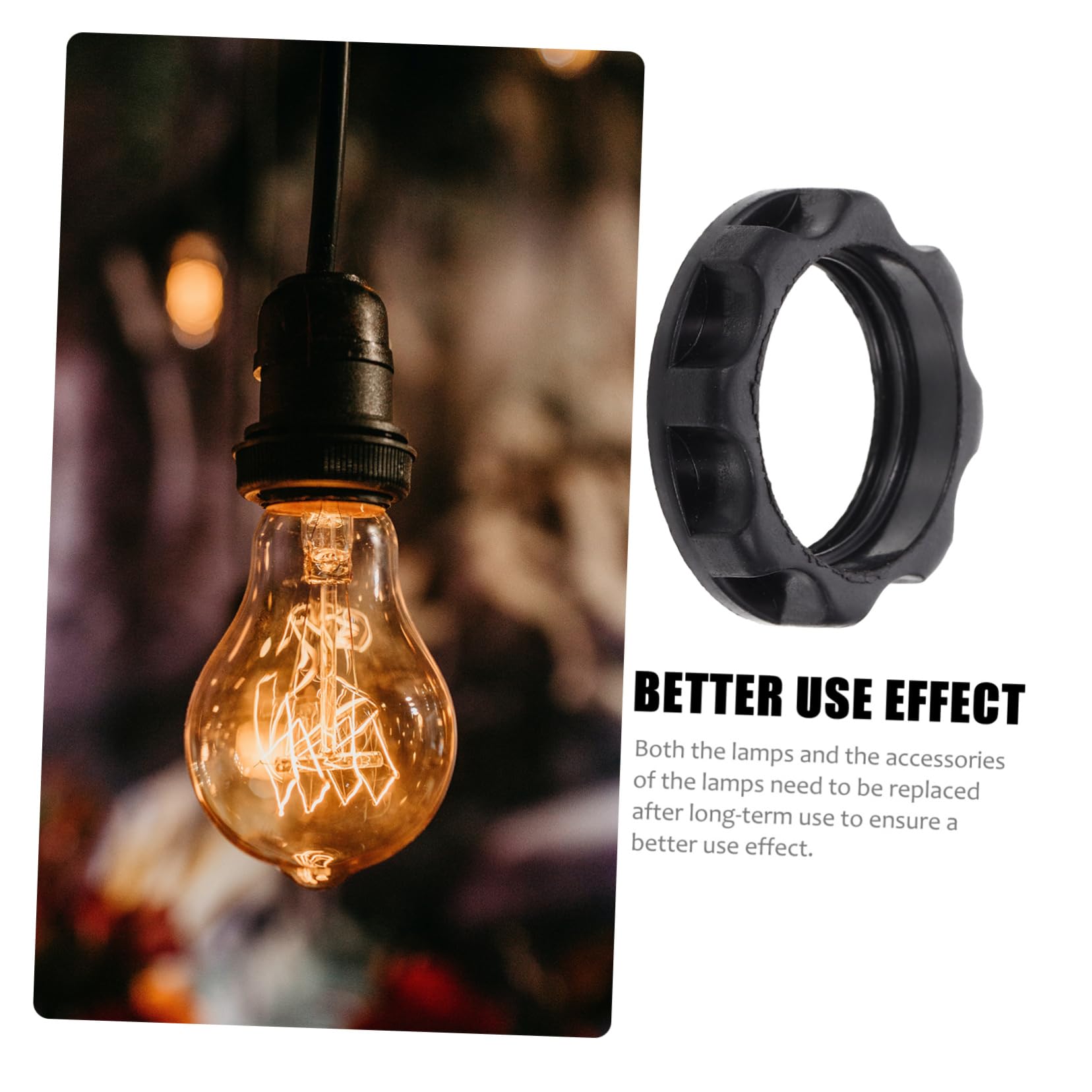 IWOWHERO 50Pcs Light Holder Ring Durable Plastic Lamp Easy Installation for Chandelier and Ceiling Lights Prevents Lamp Holder Falls