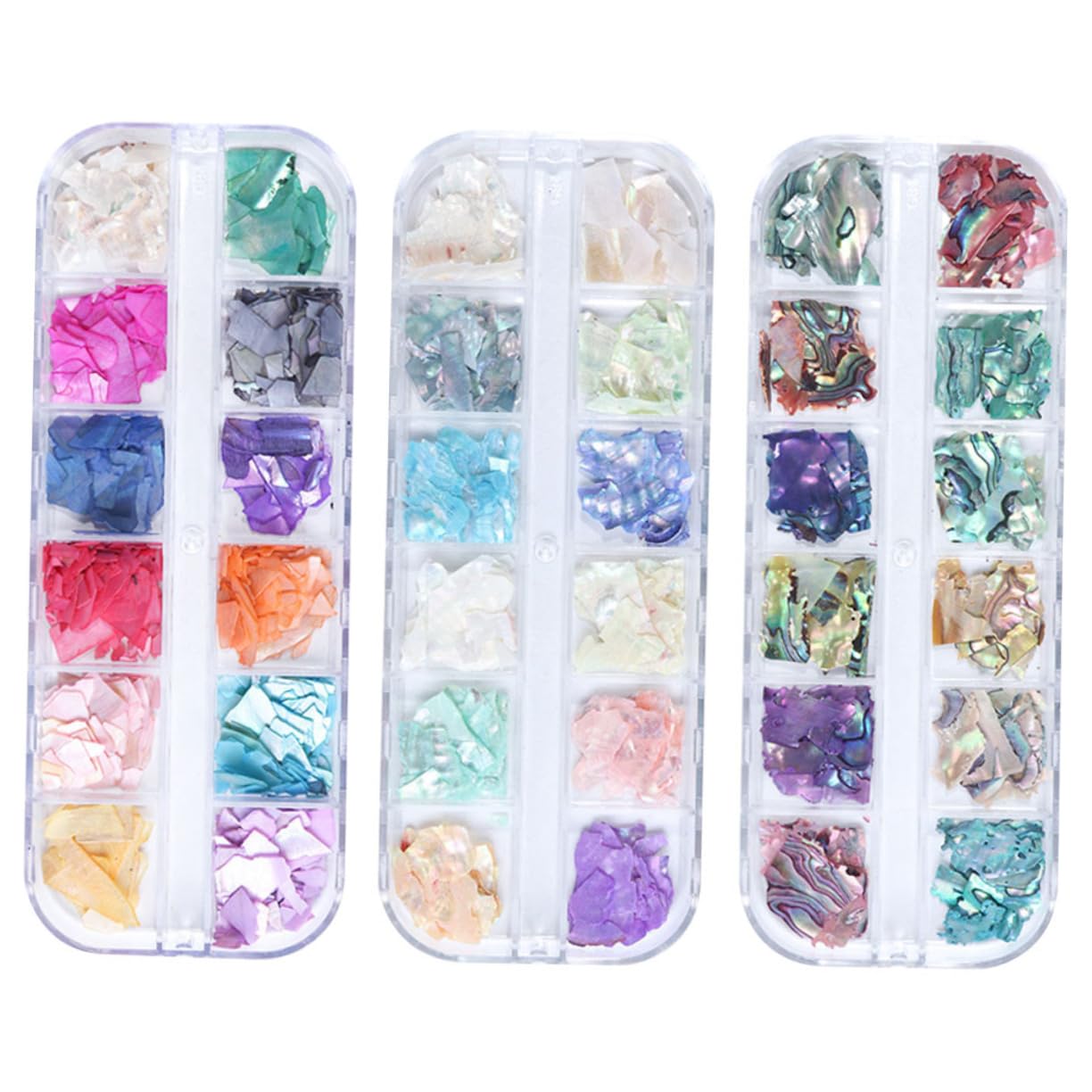 Healeved 6 Cajas manicura pegatinas etiqueta engomada del arte del clavo decoración de uñas irregulares uñas postizas fake nails encanto de manicura accesorios de manicura joya