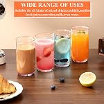 Homquen 14oz Highball Glasses, 6pcs Drinking Glasses, PET Clear Plastic Water Glasses, Beer Glasses, Iced Coffee Glasses, Ideal for Cocktail, Whiskey, Soda, Tea, Water, Gift