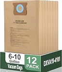 6 Pack Vacuum Bags Compatible with DEWALT 5–8 Gallon Wet/Dry Shop Vac DXVA19-4104, Replacement Disposable Filter Bags for DXV08SA DXV05P DXV06PL DXV08S