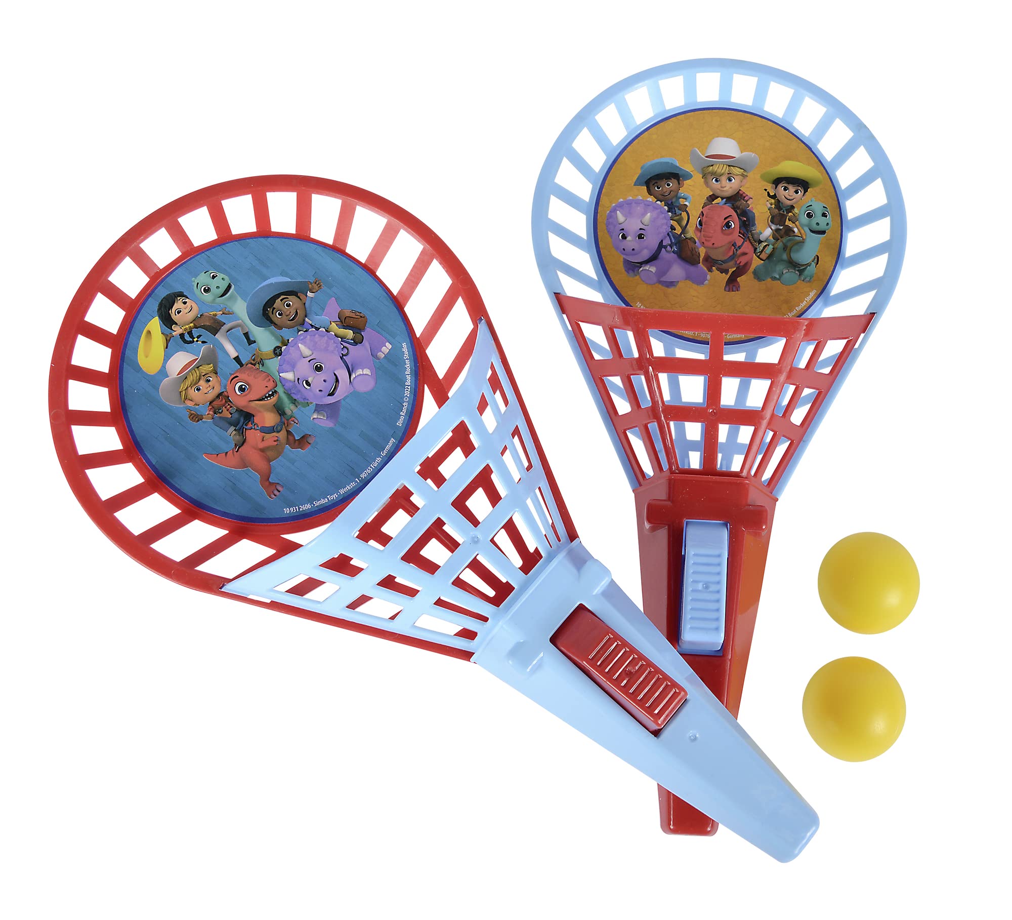 Dino Ranch Fangballspiel, 2 Fangkörbe je 27cm, 2 Bälle, ab 3 Jahre