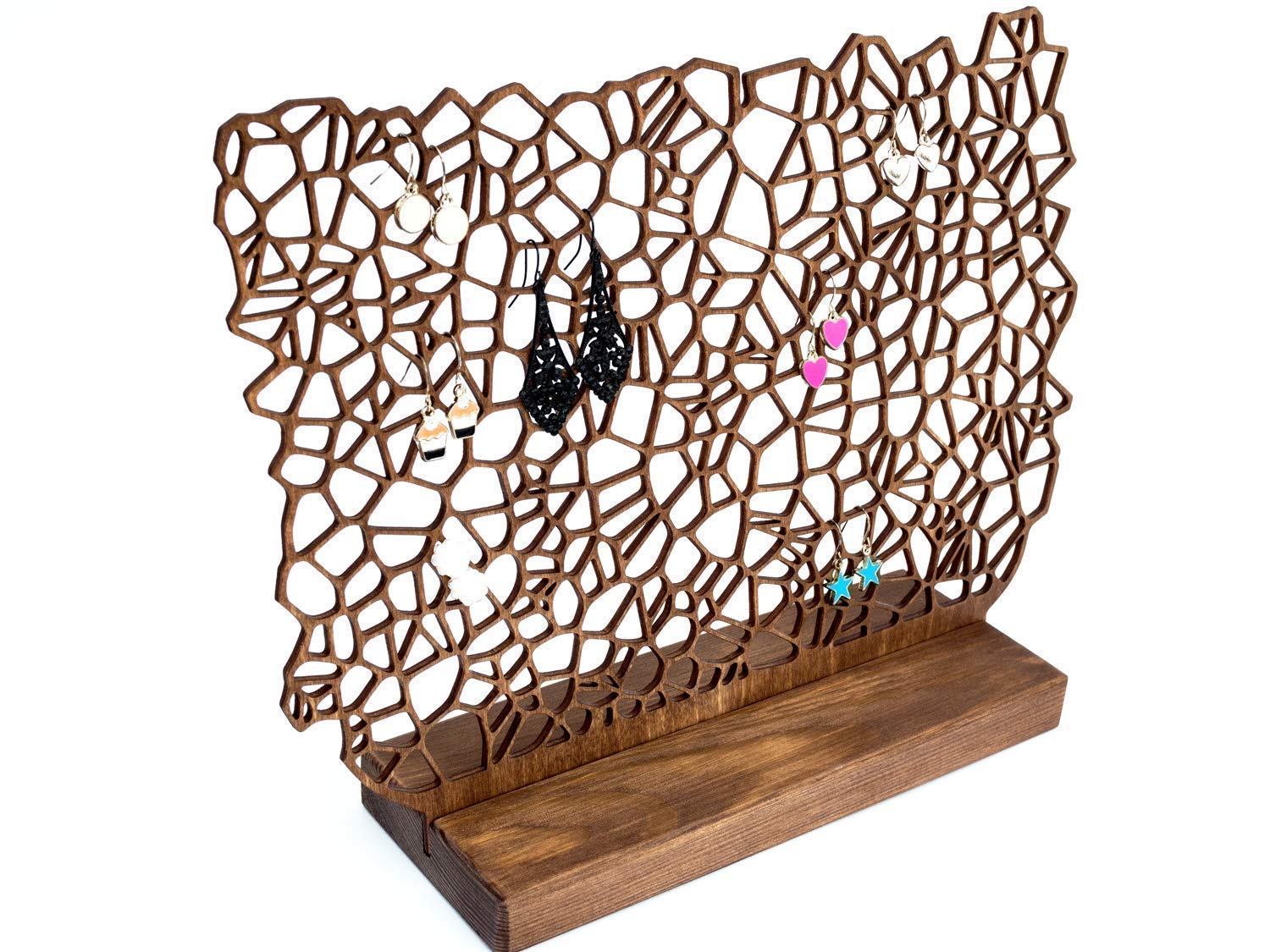 Ohrringhalter aus Holz - Handgemachte Aufbewahrung für Ohrringe mit einzigartigem Design - Umweltfreundliches Schmuckzubehör Geschenk