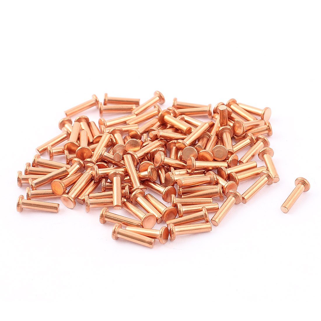100 Rivetti In Rame Solido Uxcell - Testa Piatta 3/32 X 25/64 - Fissaggi E Bulloni