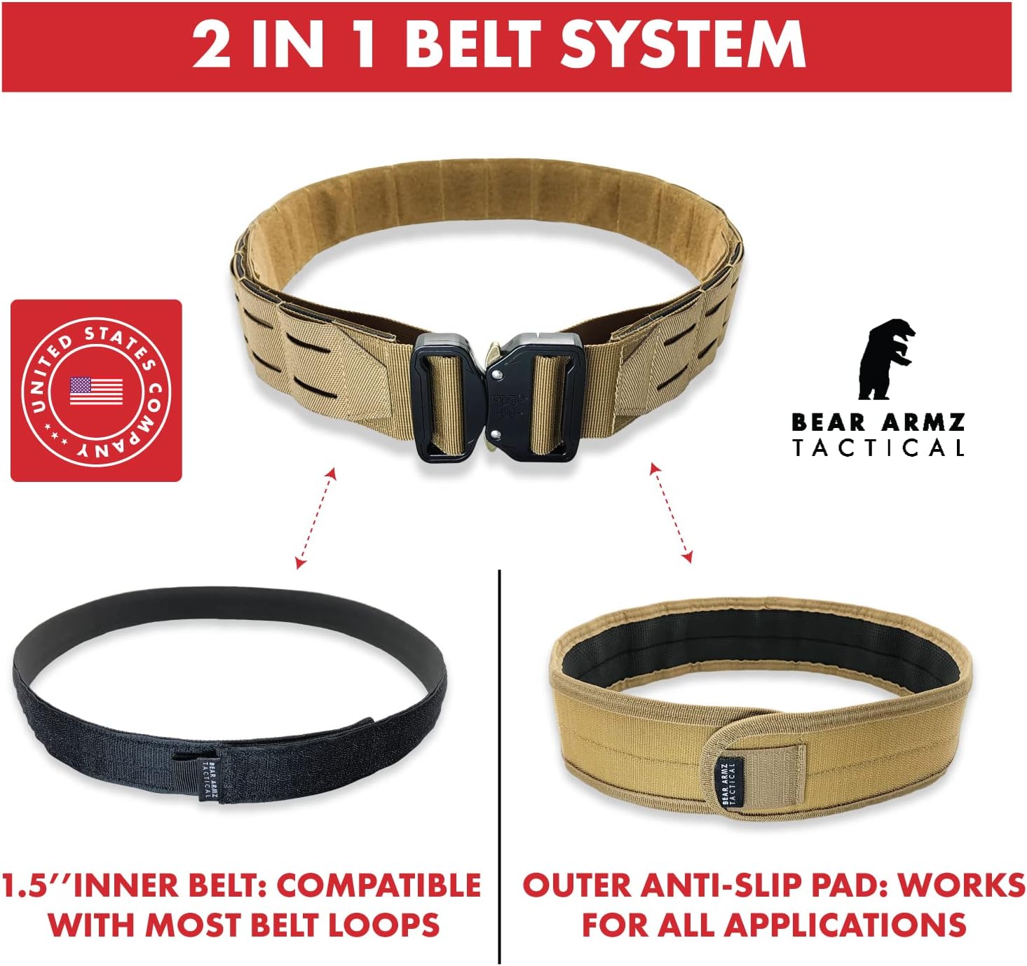 Battle Belt | Heavy Duty Nylon Belts | Molle Riggers Belt | American Company - Image 3