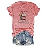 Funny Squirrel T Shirts for Women Chaos Coordinator Graphic Tees Casual Loose Short Sleeve Trendy Summer Tops