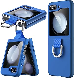 JETech Capa para Samsung Galaxy Z Flip 5 2023 com Anel, Case PC Rígido Fino à Prova de Choque Anti-Arranhões Estojo Capinha Protetora para Telefone (Mar Azul)