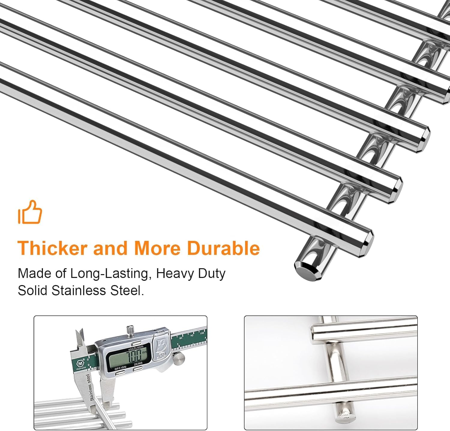Denmay Lot de 3 grilles de barbecue en acier inoxydable 41,5 x 70,5 cm pour barbecue à gaz Burnhard Big FRED Taino Platinum 4+2, Taino Black 4+2, pour Enders Chicago 4, Tepro 3662, pièces de rechange