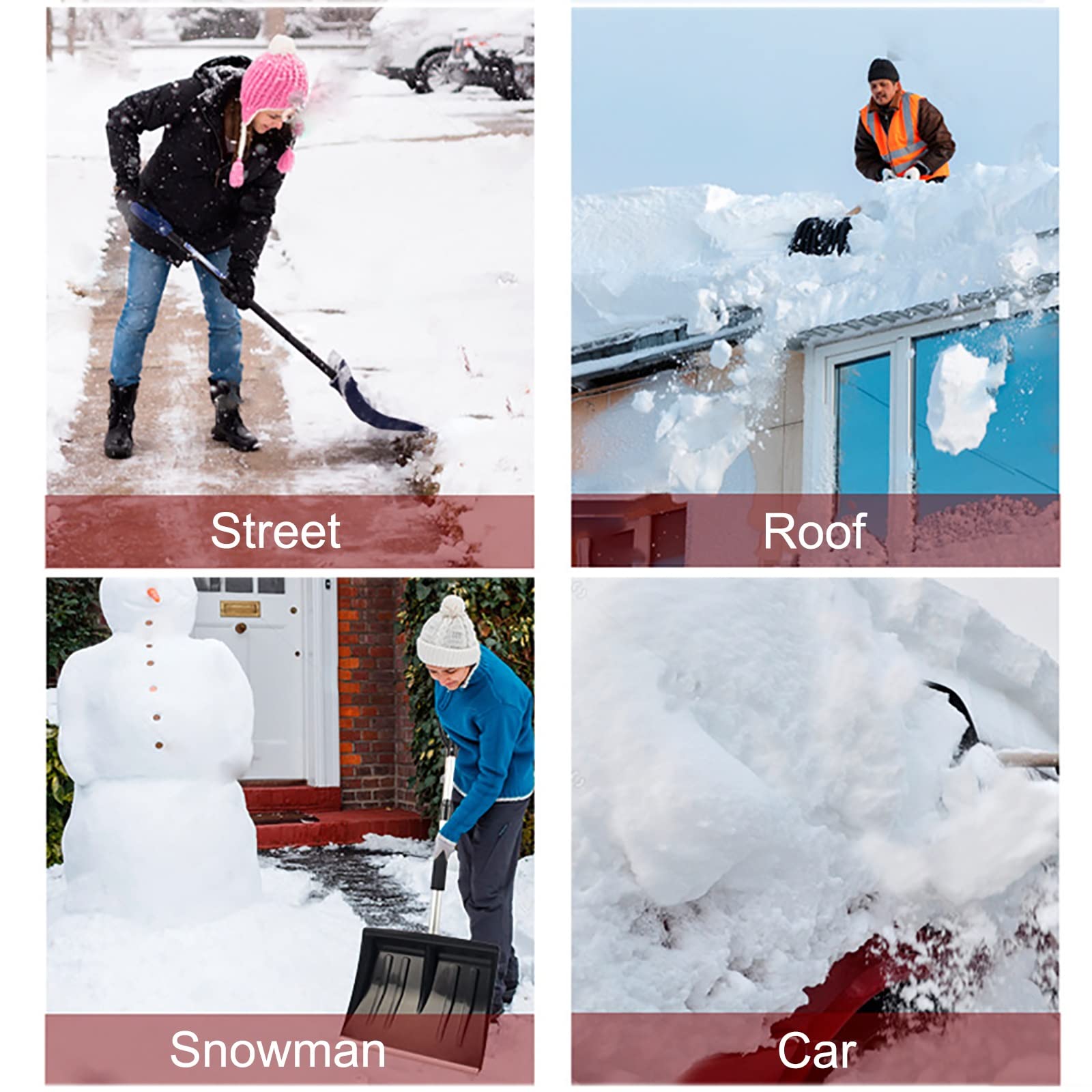 Pelle à Neige Portable, Neige-Pelle D'urgence Compacte Portable Détachable, Pelle à Neige à Lame En Poly, Poignée Ergonomique Détachable en D, Parfaite pour L'allée de Voiture, Activités de Plein Air