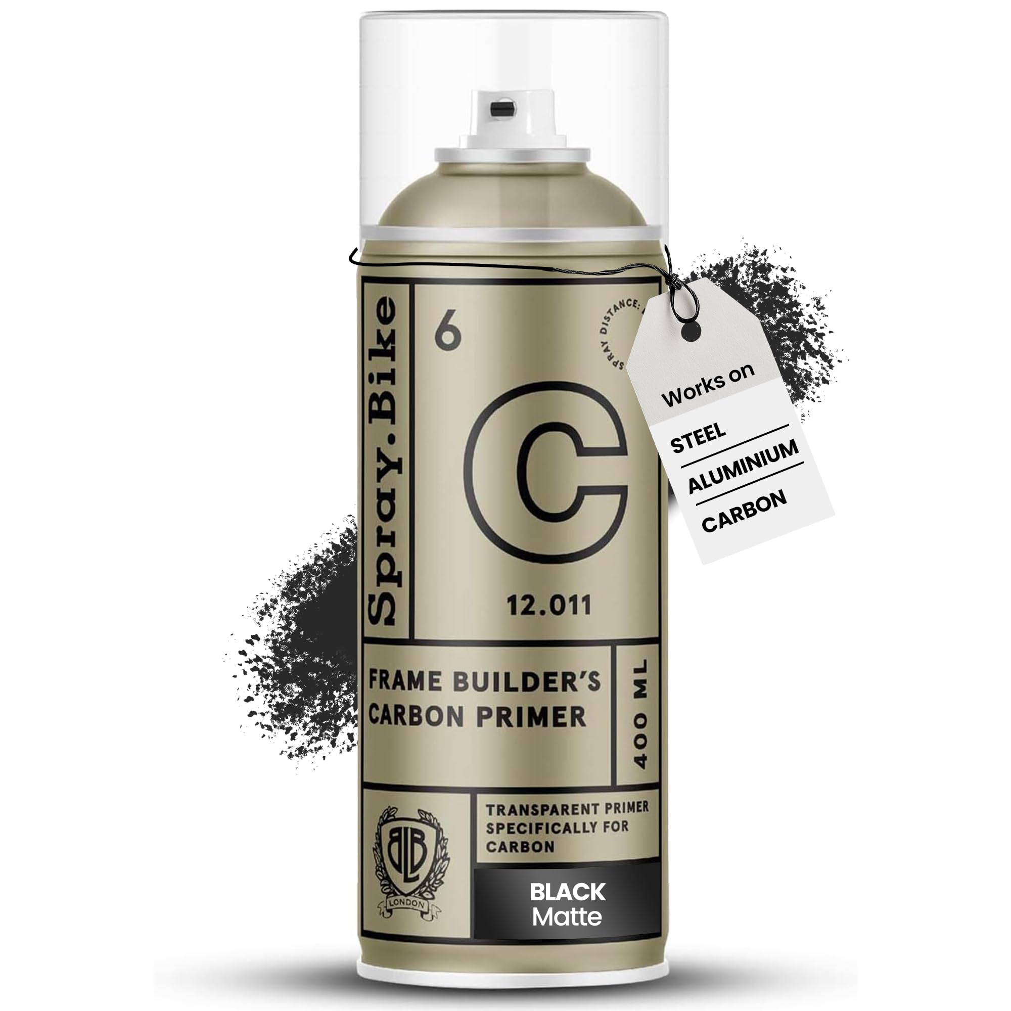 Spray.Bike Frame Builder's Carbon Primer - Clear, 400ml | Clear Spray Primer for Carbon Fiber & Resin Composite Bike Frames | Spray Paint for Bike Painting