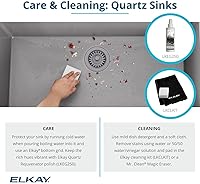 Vista 12 de Elkay ELGDLB3322 Cuarzo Clásico 33 "Drop In Double Basin Quartz Composite Kitchen Fregadero - Negro