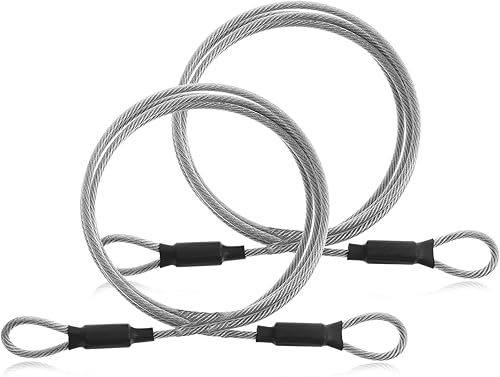 Cable de seguridad de acero inoxidable de 18 pulgadas, 4 pies, cuerda de alambre de seguridad para viajes al aire libre, cable de seguridad para