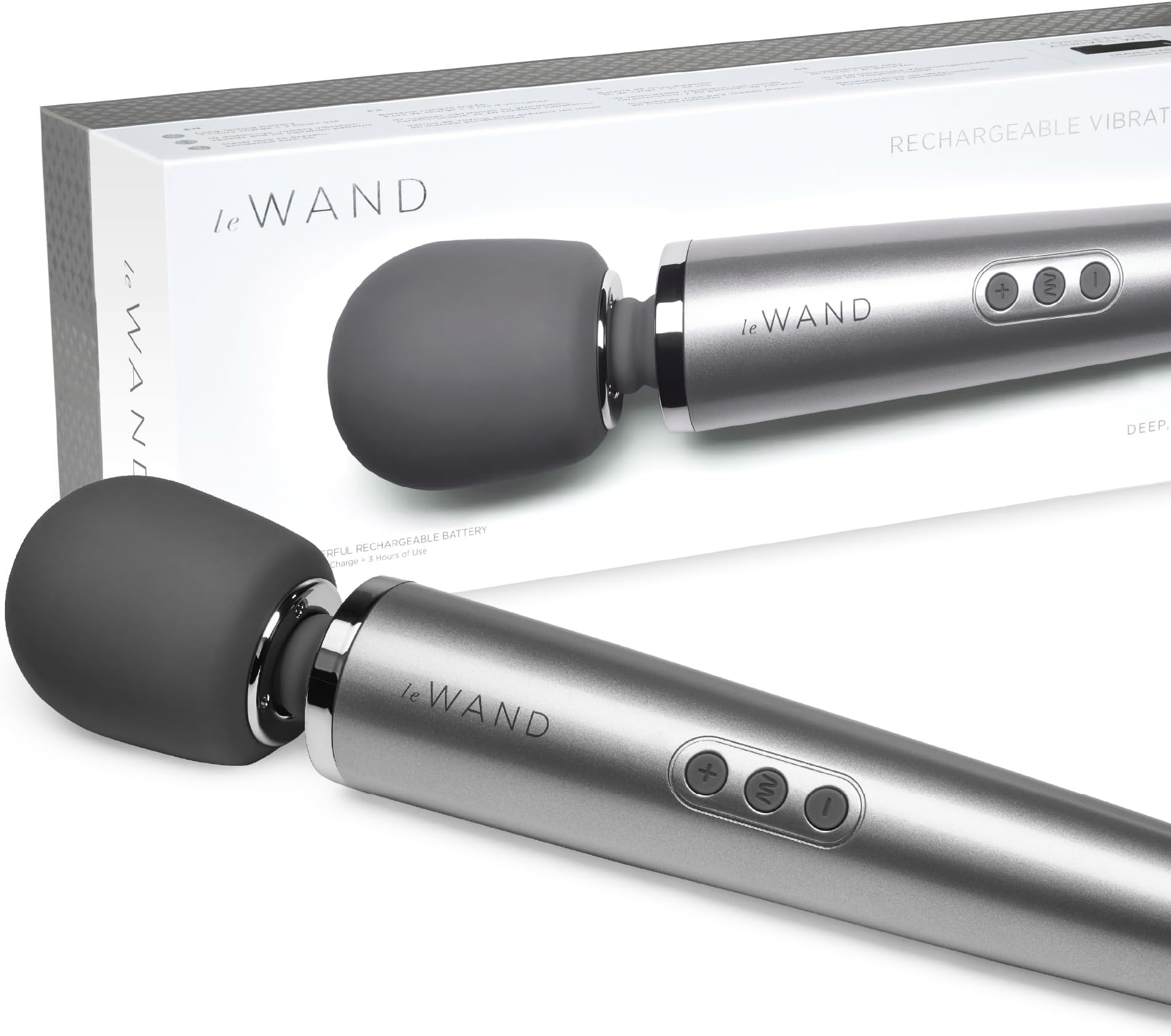 Le Wand Sex Toys Rechargeable Wand Massager for Women, 10 Speed Strong Vibrations with 20 Patterns, Powerful Clitoris Vibrator, Womens Adult Toy โ Grey