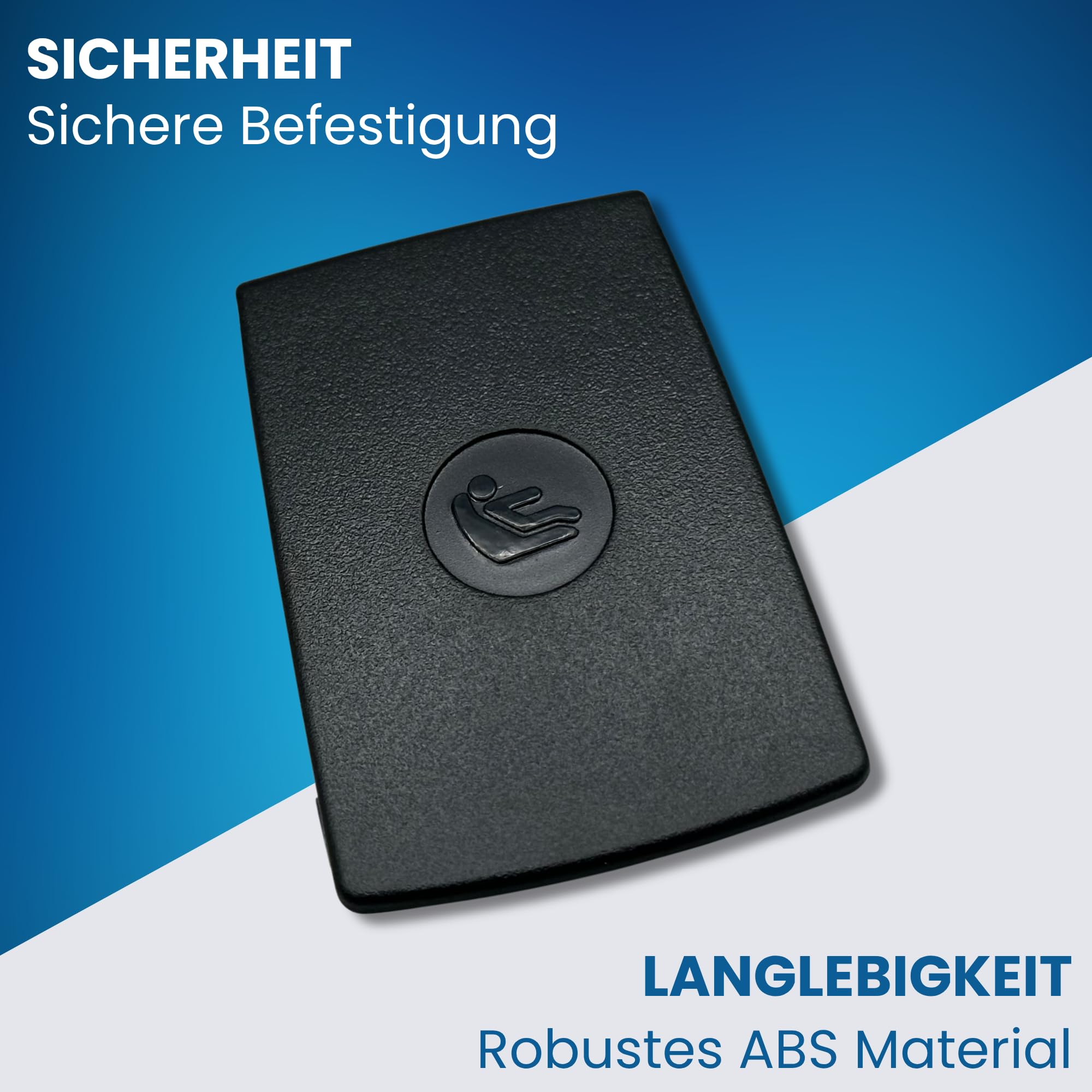 Premium ISOFix Abdeckklappe für BMW - Passgenau für 1er, 2er, 3er, 4er und X1 Modelle - OE-Qualität (E81, E90, F20, F30) (Schwarz, 3 Stück)
