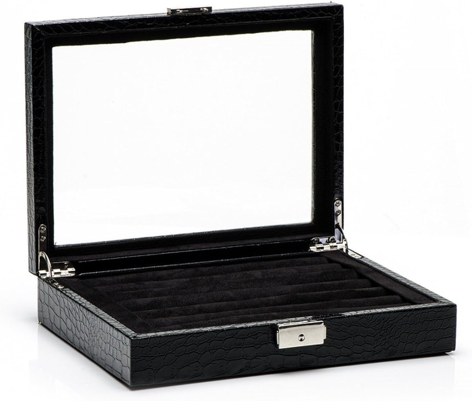 Amazon.com: Ravi Ratan Mens Black Crocodile Print Collector's Case ...