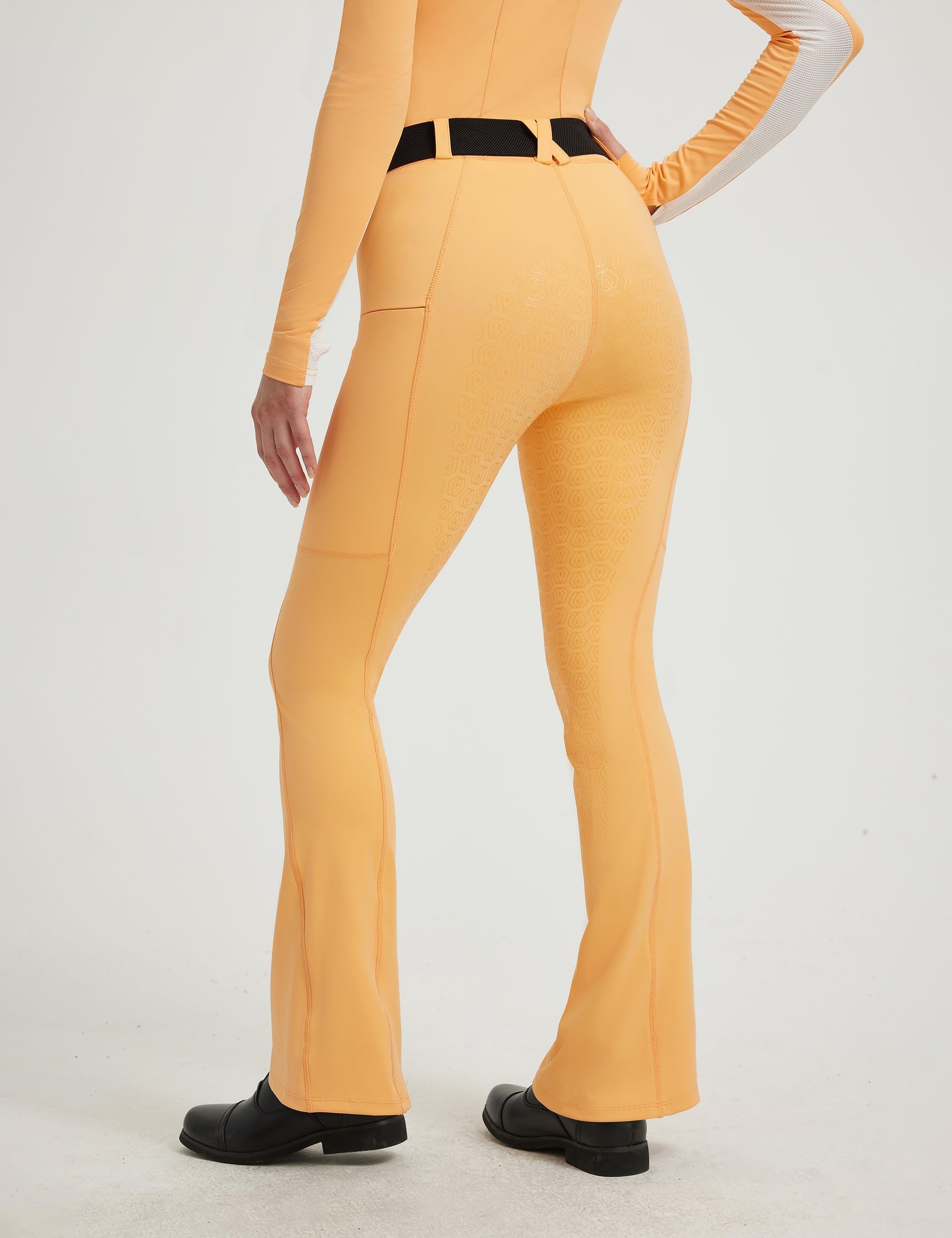 FitsT4 Sports Women's Bootcut Horse Riding Pants Full Seat Equestrian Breeches Summer Riding Tights Peach Cobbler Small